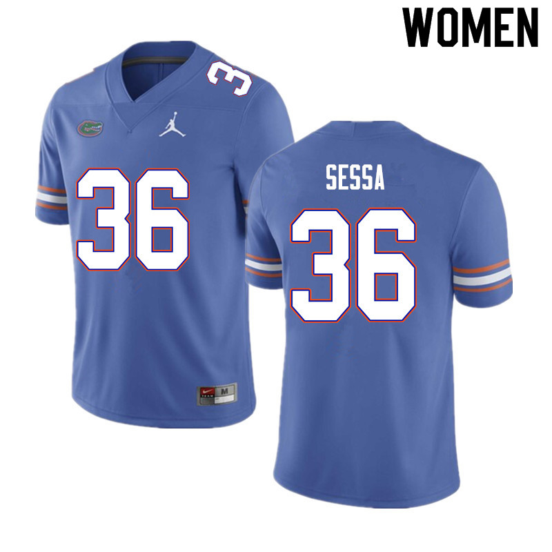 Women #36 Zack Sessa Florida Gators College Football Jerseys Sale-Blue - Click Image to Close